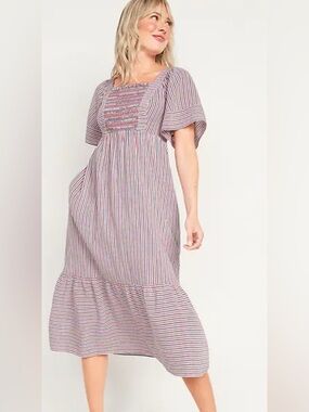 Old Navy Red White & Blue puff sleeve dress